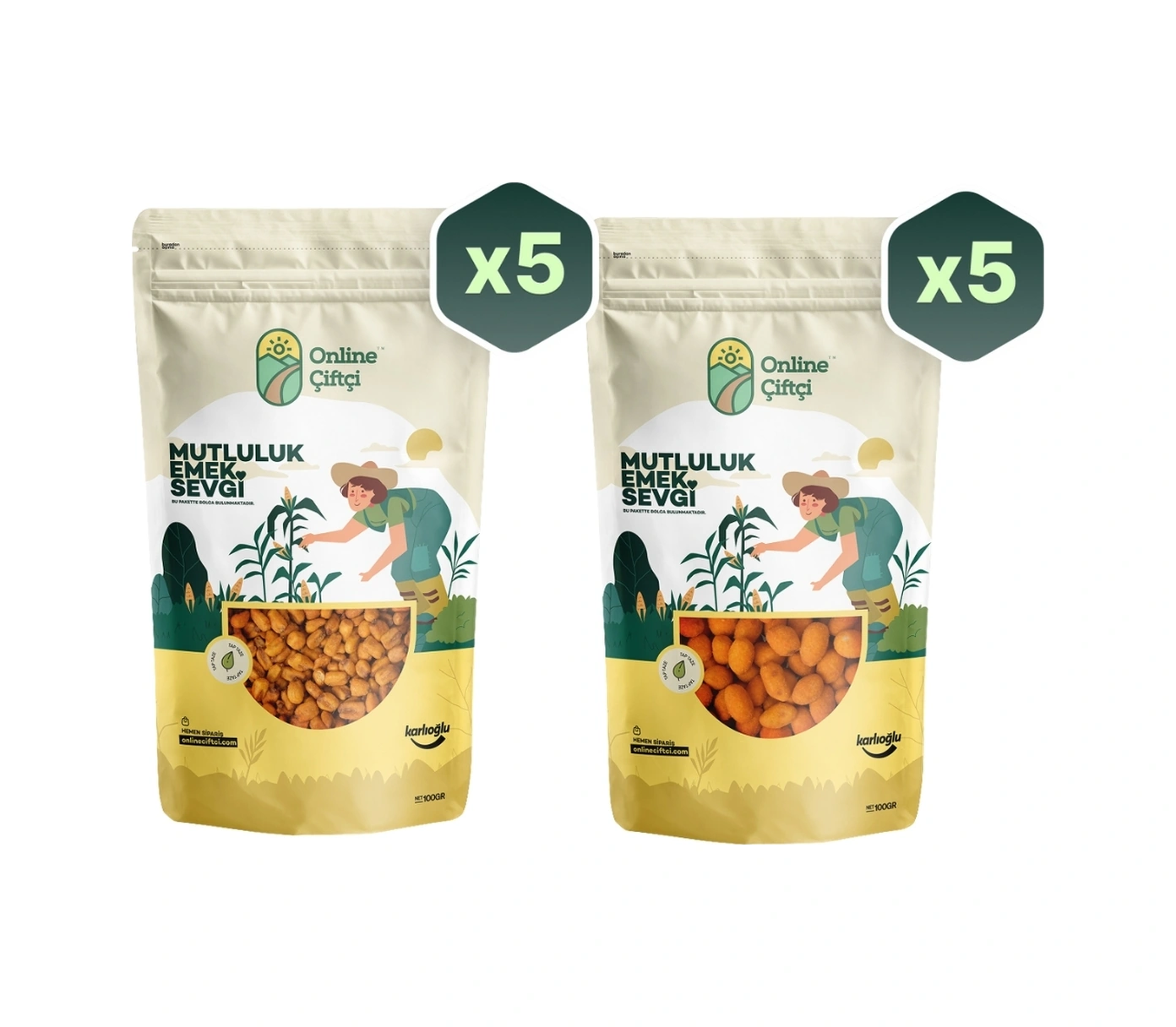 Online Çiftçi Soslu Mısır Ve Yer Fıstığı Avantaj Seti 10 x 100 G