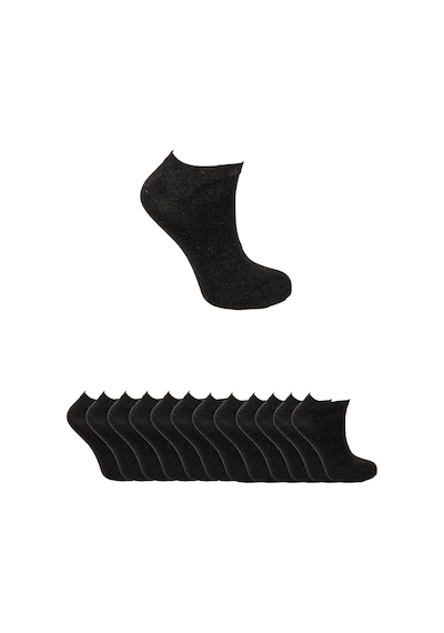 Ozzy Socks 12 Çift Ekonomik Pamuklu Siyah Erkek Patik - Siyah
