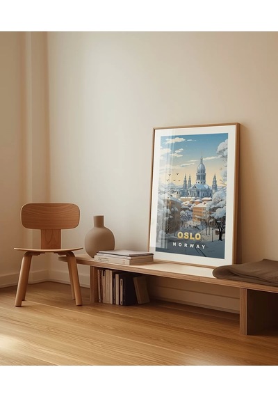 Çerçevesiz Poster Oslo Kış Manzarası