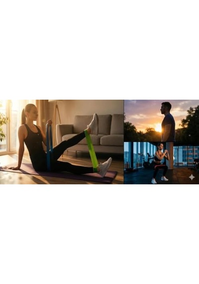 5'li Direnç Bandı Seti Pilates Ve Fitness Egzersiz Lastiği Açık Bej