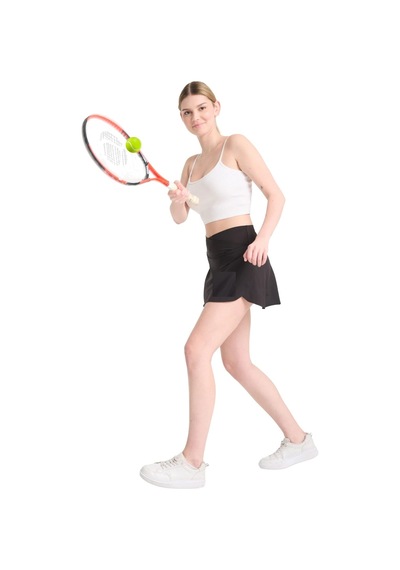 Hnc Sport Kadın Siyah Ultra Esnek Cepli Tenis Şort Etek- Spor Tenis Etek Ile Antrenmanlarınıza Tarz Katın
