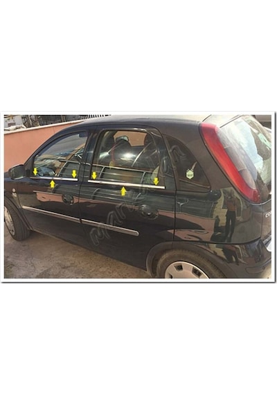 Opel Corsa C Krom Cam Çıtası 2000-2006 4 Parça Paslanmaz Çelik