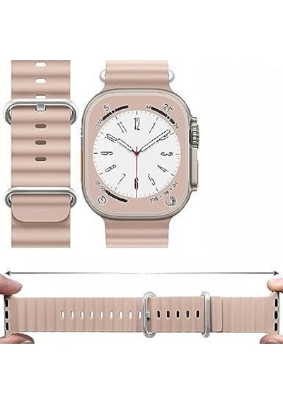 Apple Uyumlu  Watch 42mm 44mm 45mm 49mm 1/2/3/4/5/6/se/7/8/ultra Akıllı Saat Ocean Kordon Ve Kayışı Pembe