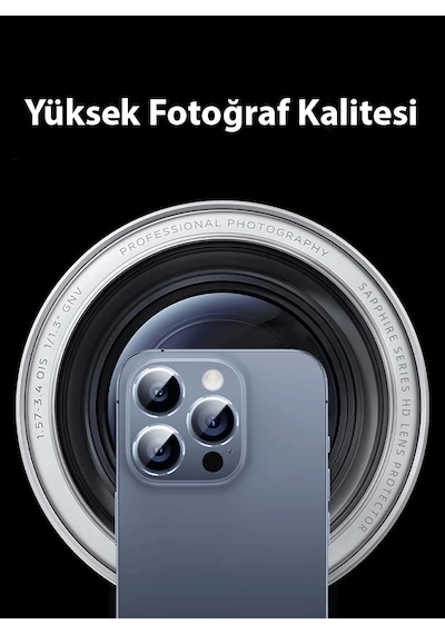 Baseus İphone 15/15 Plus İçin Sapphire Serisi Hd Cam Kamera Koruyucu- 5775