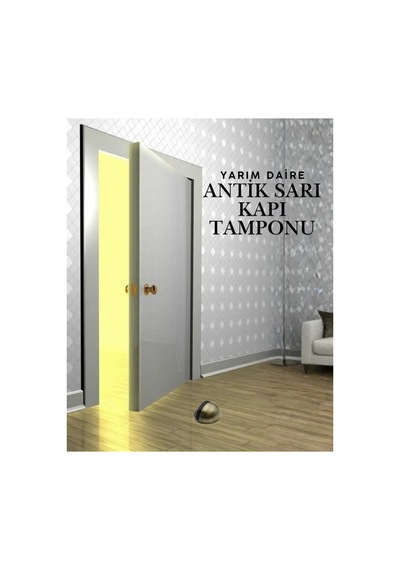 10 Adet Antik Sarı Yarım Daire Yapışkanlı Kapı Tamponu Kapı Stoperi Metal Kapı Stopu Durdurucu