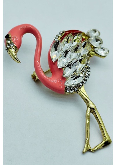 Zarif Flamingo Broş Çok Renkli