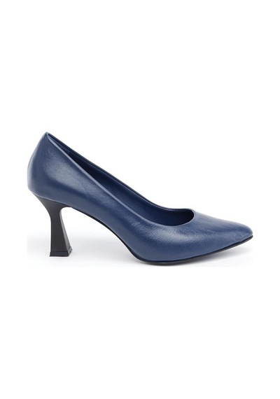 Derinet Hakiki Deri Kadın Stiletto Lacivert Lacivert