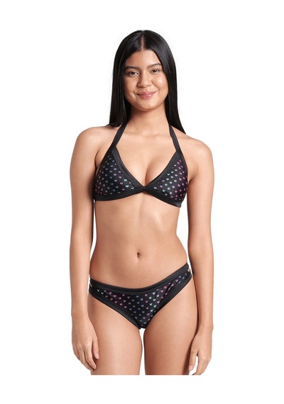 Arena Rainbow Monogram Kadın Siyah Yüzücü Bikini 007079515 Siyah