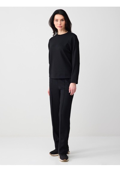 Jimmy Key Jimmy Key Siyah Normal Bel Normal Paça Uzun Örme Jogger Pantolon 6sw115633900