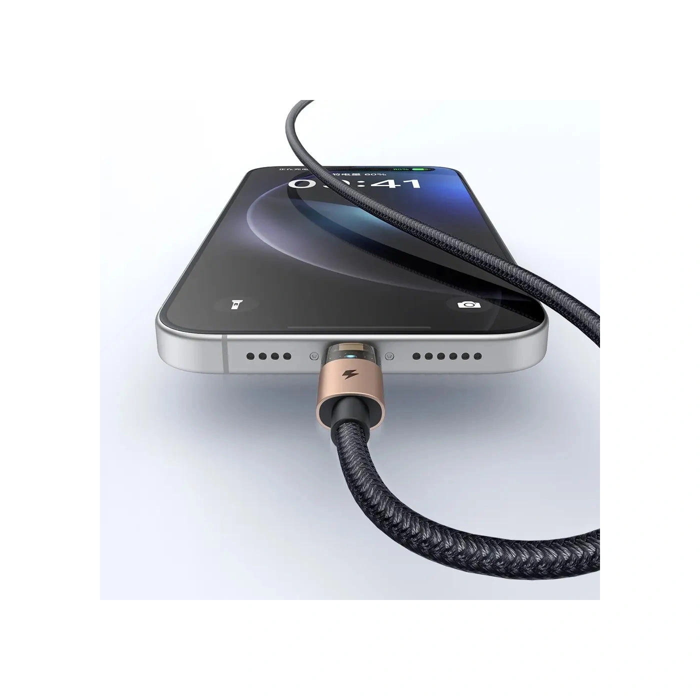 Mcdodo Ca-6911 Usb-a To Lightning Led Işıklı Şeffaf Tasarım 1.2m Data Ve Şarj Kablosu - Siyah-gold -