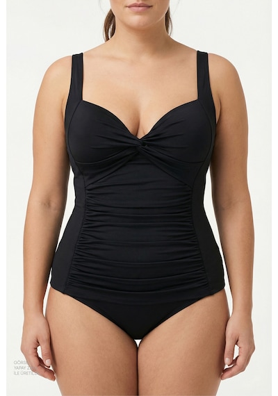 Penti Siyah Büzgülü Bikini Üstü