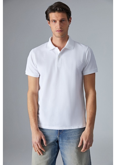 Grımelange MONAGHAN Erkek Polo Yaka Relaxed Fit Patlı Düğmeli Kısa Kollu Beyaz T-Shirt Grımelange MONAGHAN Erkek Polo Yaka Relaxed Fit Patlı Düğmeli Kısa Kollu Beyaz T-Shirt