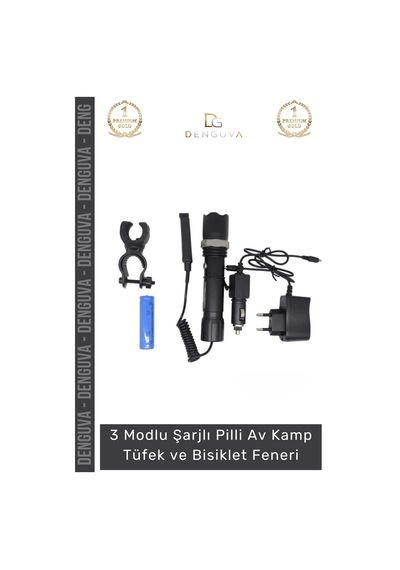 Bisikletfeneri Ultra Yüksek Led Alüminyum Gövde Şarjlı Pilli Av Kamp Tüfek Bisiklet Feneri