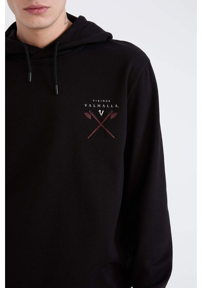 DeFacto Vikings Valhalla Regular Fit Kapüşonlu Sırt Baskılı Sweatshirt E3211AX24WNBK81 Siyah DeFacto Vikings Valhalla Regular Fit Kapüşonlu Sırt Baskılı Sweatshirt E3211AX24WNBK81 Siyah