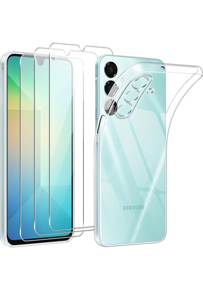 Samsung Uyumlu A26 Şeffaf Silikon Kılıf + Cam Ekran Koruyucu