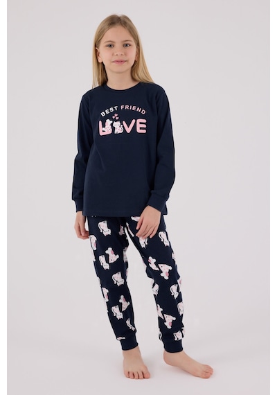 Rolypoly Kız Çocuk Lacivert Pijama Takımı Lacivert