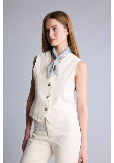 Defacto Jean Blazer Yelek F5899ax26smwt1 Beyaz-wt1
