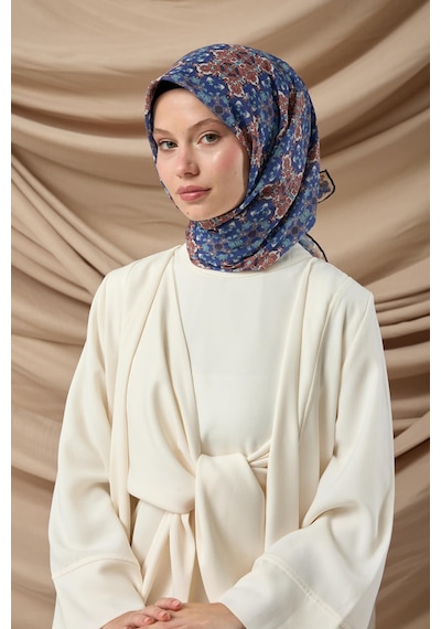 Silk Home Soft Eşarp 73093-09 Saks, Kiremit, Beyaz, Antrasit