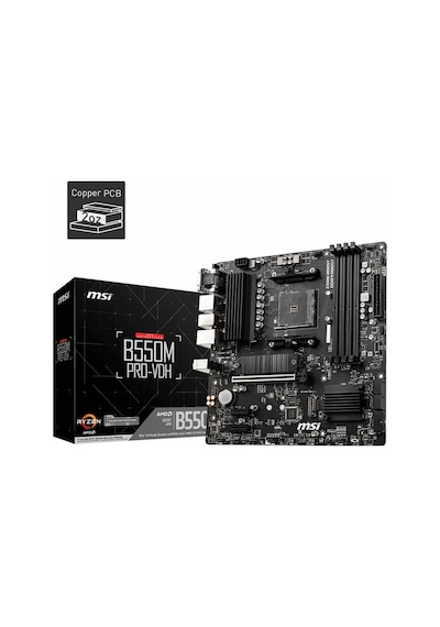 Msı B550m Pro-vdh Ddr4 4400mhz 1xvga 1xhdmı 1xdp 2xm.2 Usb 3.2 Matx Am4 Amd 5000/4000g/3000 Serileri İle Uyumlu