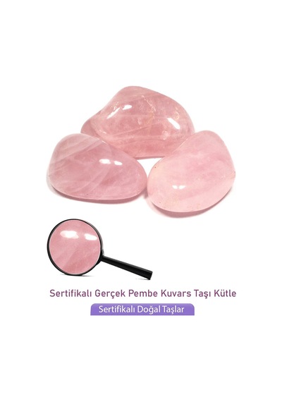 Gerçek Pembe Kuvars Taşı Doğal Taş Kütle Parça