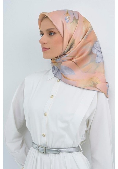 Armine İpek Eşarp 2026 Yaz - 9505-83 Somon Twill