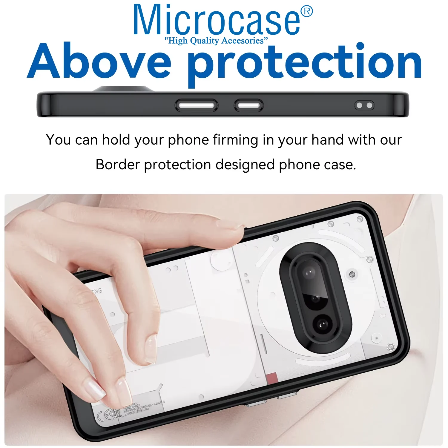 Microcase Nothing Phone 3a Pro Shield Serisi Darbeye Dayanıklı Yarı Esnek Plastik Tpu Kılıf - Al8100 Füme