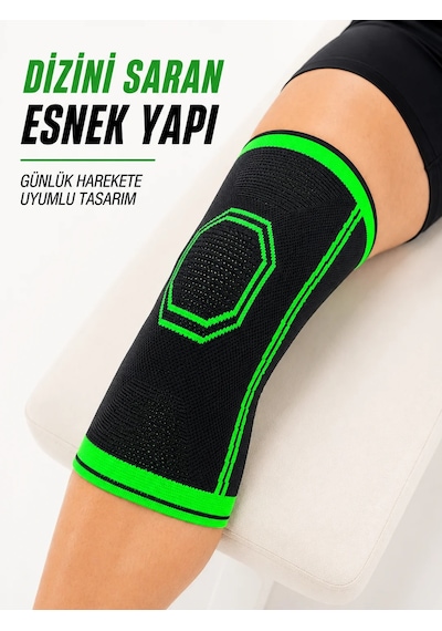 Sporcu Dizlik Esnek Örme Diz Koruyucu Nefes Alan Hafif Ve Konforlu Tasarım Siyah