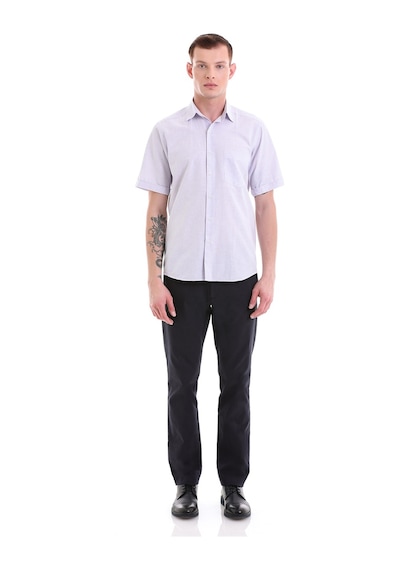 Hatemoğlu Lila Comfort Fit Kareli Pamuklu Slim Yaka Kısa Kollu Klasik Göml Lila Hatemoğlu Lila Comfort Fit Kareli Pamuklu Slim Yaka Kısa Kollu Klasik Göml Lila