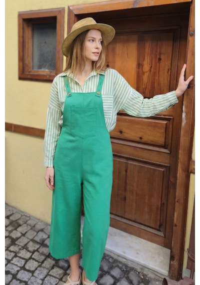 Armonika Kadın Yeşil Bahçıvan Tulum Arm-20k001117
