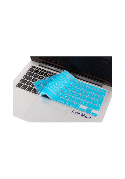 Apple Uyumlu MacBook Klavye Koruyucu Air Pro Uk-eu İngilizce Eski Usb'li Model 2008/2017 İle Açık Mavi