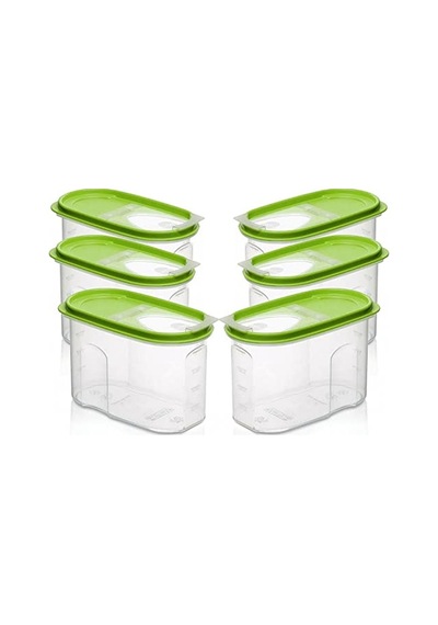6lı Dikey Erzak Bakliyat Saklama Kabı Kapaklı 1.2 L - Al3182 Diğer