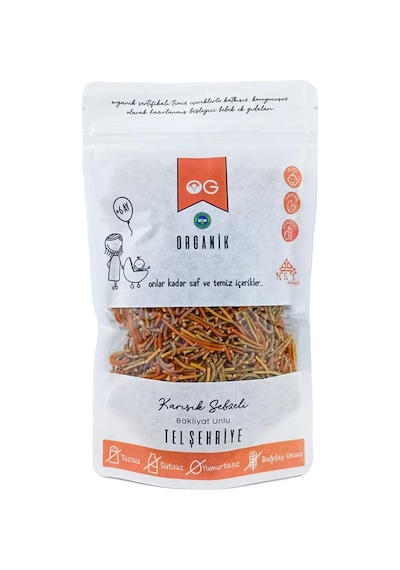OG natural Organik Karışık Sebzeli Bakliyat Unlu Tel Şehriye 180 G +6 Ay