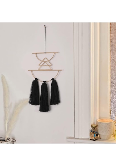 Boho Duvar Dekoru Siyah Makrome Duvar Asılı Metal Sanat Sevimli Ev Oturma Odası Yatak Odası İçin Küçük Dekor 12 Diğer