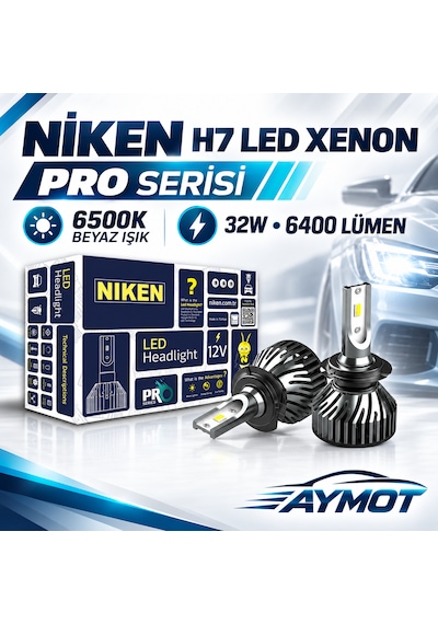 Niken H7 Pro Serisi Led Xenon Far Ampulü 6500k Güçlü Beyaz Işık -