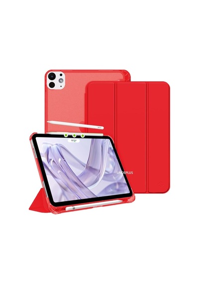 Apple iPad Uyumlu Pro 11inç M4/m5 İle Uyumlu Kılıf Cover Kalem Bölmeli Pc Case 2024/2025 Kırmızı Sku: Zeusb0dy6vsyzk Arka Kapak