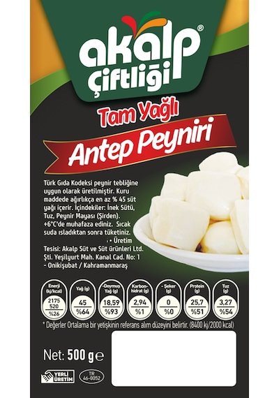 Akalp Çiftliği Tam Yağlı Antep Peyniri 500 G