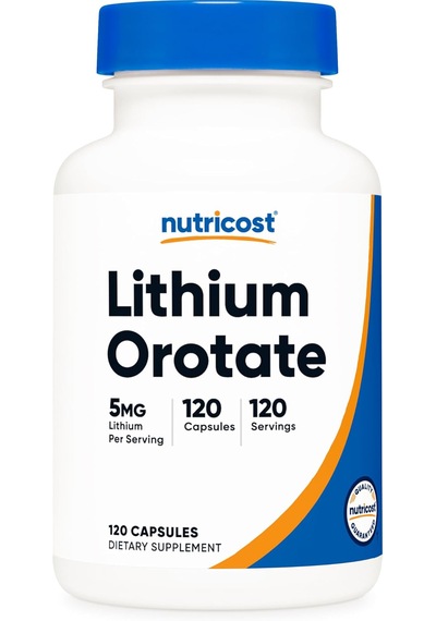 Nutricost Lithium Orotate Neuroprotective Effects Brain 5mg 120 Caps