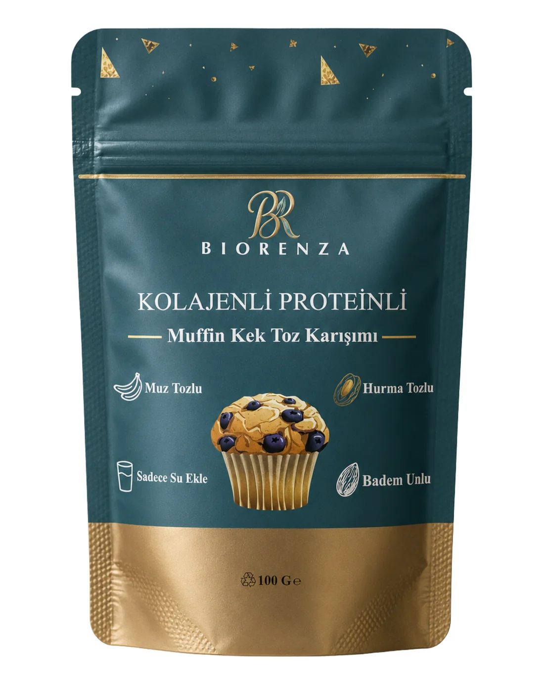 Kolajenli Ve Proteinli Kakaolu Muffin Kek Karışımı Yulaf Unlu Hurma Tozlu 100 G