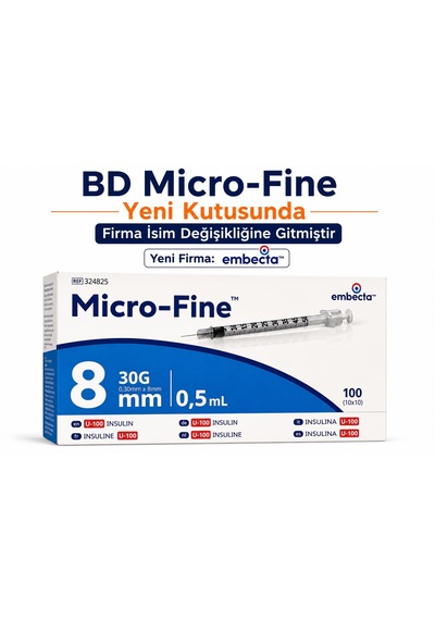 Embecta Micro-fine U-100 0,5 Ml 30g 8 Mm İnsülin Enjektörü 100 Adet
