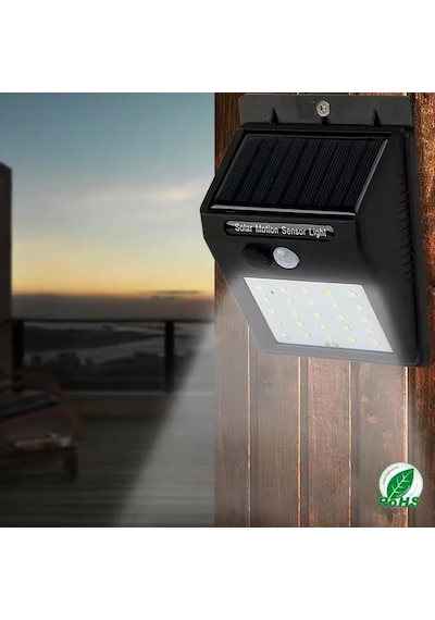 Ayt Powermaster Pm-4528 Solar Güneş Enerjili Sensörlü Duvar Tipi 20 Ledli Led Aplik Bahçe Aydınlatma Lambası