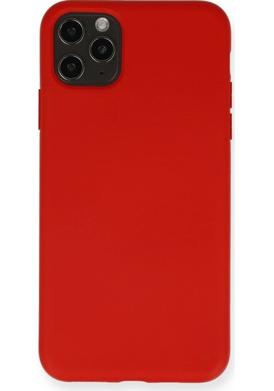 Apple Uyumlu iPhone 11 Pro Max Kılıf Nano İçi Kadife Silikon Kırmızı/