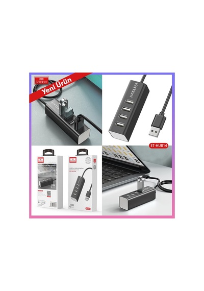 Earldom Hub14 Tak Çalıştır 4lü Usb Çoklayıcı - Siyah M414