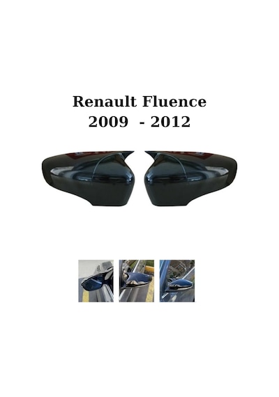 Renault Fluence 2009 2010 2011 2012 Uyumlu Araca Özel Yarasa Batman Piano Black Ayna Kapağı Takımı