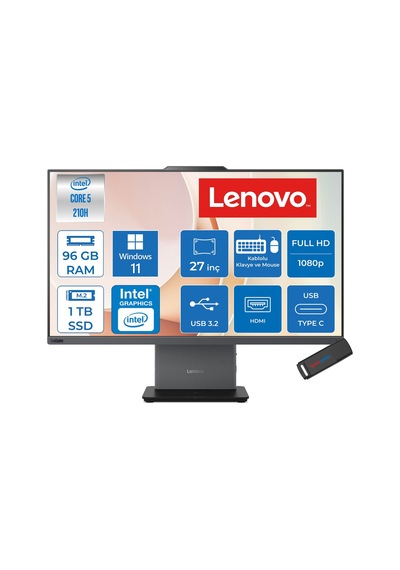 Lenovo ThinkCentre Neo 50a 27 Gen 5 12SA0026TRP33 Core 5 210H 96 GB 1 TB SSD 27" W11P AIO Masaüstü Bilgisayar
