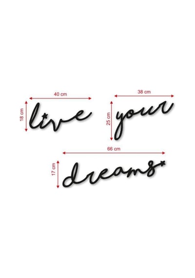 Dekoratif Live Your Dreams Ahşap Duvar Tablo Modern Yazı