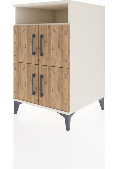 Kronos Komodin 2 Raflı 4 Kapaklı 60x59x96 Aytaşı-çam Aytaşı