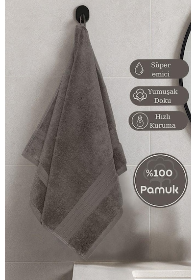 Pamuk Tekli Havlu Karna Premıum Ramse - 70 X 140 Kahverengi