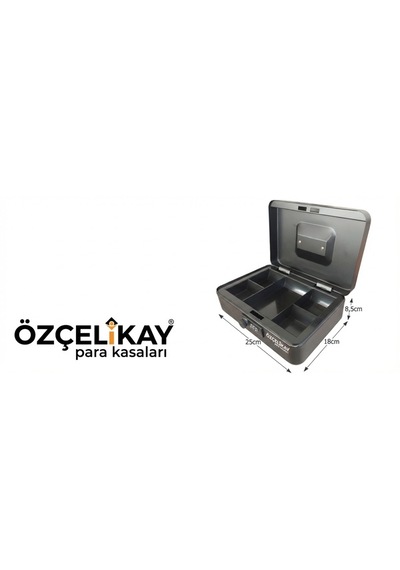 Şifreli Açılır Ve Taşıma Kulplu Metal Para Kasası Mücevher - Takı Kutusu 5 Bölmeli