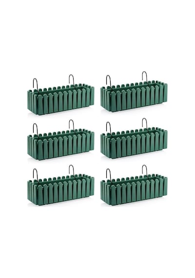 Omnipazar So-ib02 Askılı Balkon Saksı Takımı 9 Lt Yeşil 6 Adet