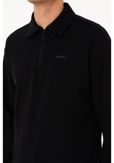U.S. Polo Assn. Erkek Regular Fit Yarım Fermuarlı Şardonlu Siyah Basic Sweatshirt 50313783-VR046 U.S. Polo Assn. Erkek Regular Fit Yarım Fermuarlı Şardonlu Siyah Basic Sweatshirt 50313783-VR046